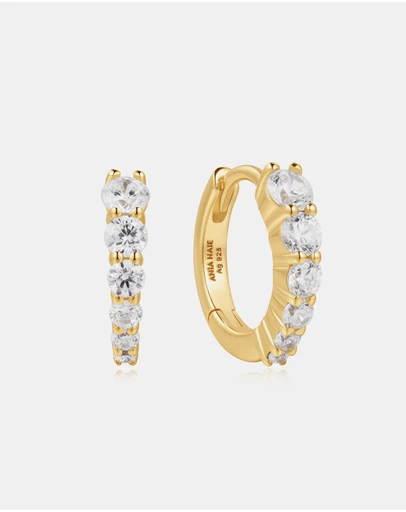 Ania Haie - Ania Haie Gold Gradient Pave Huggies