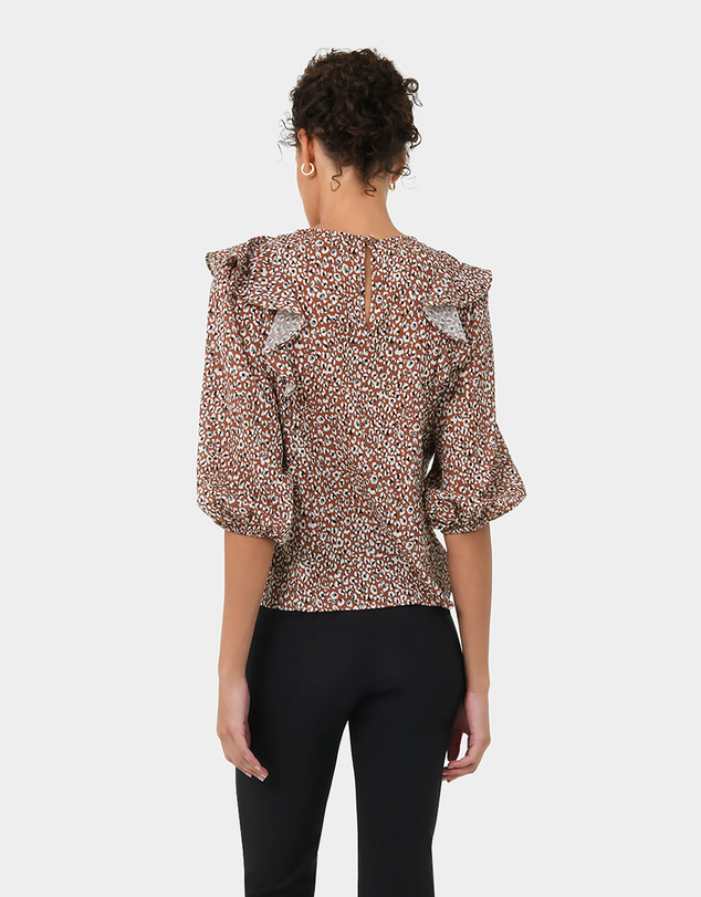 Forcast - Chelsea Frill Detail Balloon Sleeve Top