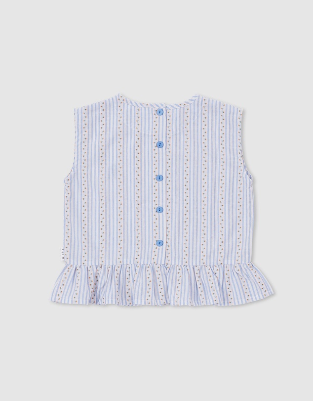 Olive & The Captain - Peaches Boxy Frill Singlet