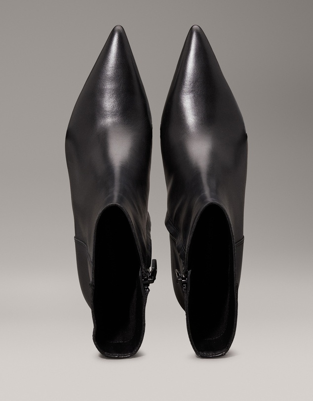 Calvin Klein - Leather Stiletto Kitten Heeled Boots