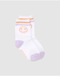 Pretty Brave - 2-PACK SMILEY SOCKS Blush/White