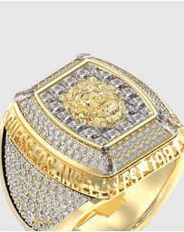 GUESS - 14MM LION PAVE Gold-Tone SIGNET RING