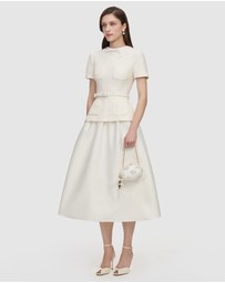 Self Portrait - Boucle Taffeta Midi Dress