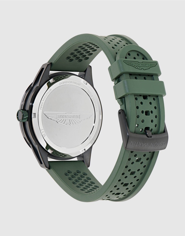 Aston Martin - HDL IP Black Bertelli Green Silicone Strap Watch