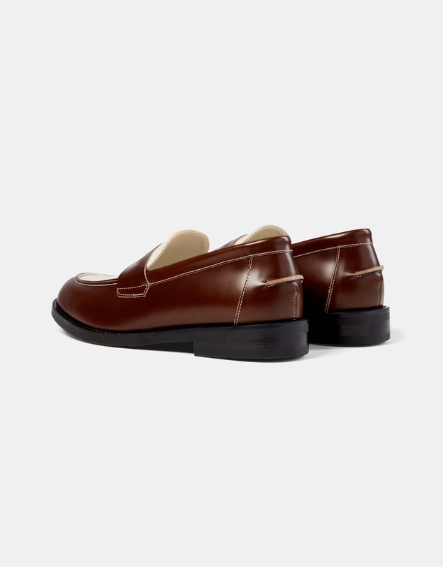 Duke + Dexter - Wilde Chestnut + White Penny Loafer - Men's