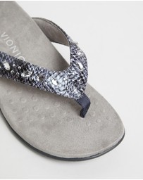 Vionic - Lucia Toe Post Sandal - Slate Grey Snake
