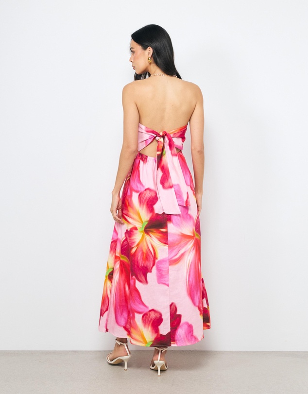 AERE - Valli Linen Strapless Maxi Dress