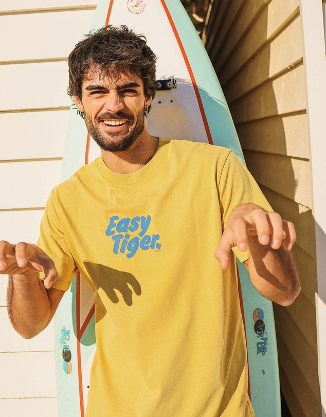 Skwosh - Easy Tiger Slang Tee in Mustard