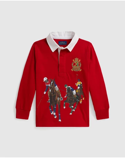 Polo Ralph Lauren - Equestrian-Print Cotton Rugby Shirt - Babies-Kids