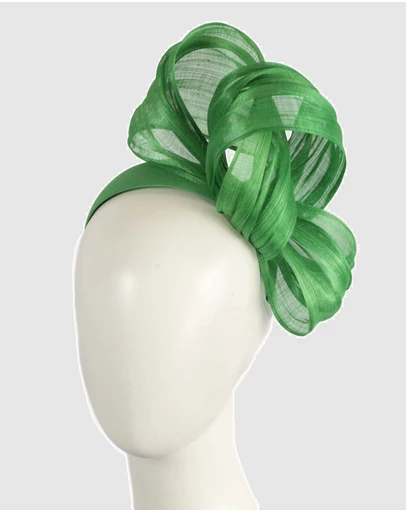 Fillies Collection - Bespoke Green Bow Racing Fascinator