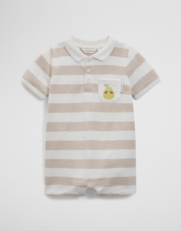 Country Road - Organically Grown Cotton Textured Polo Romper