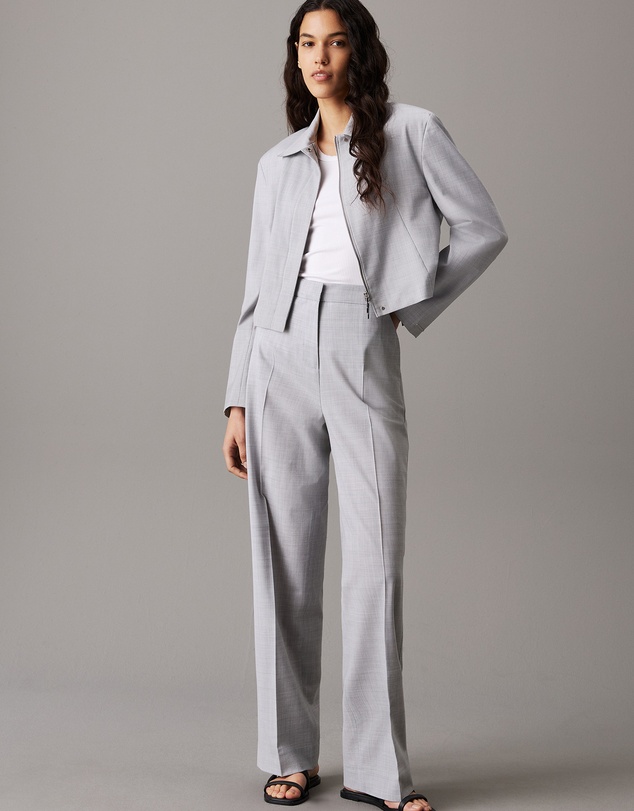Calvin Klein - Wool Blend Straight Leg Pants