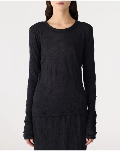 Bassike - Crinkle Jersey Longerline Top