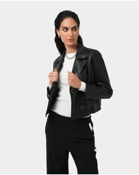 Forcast - Kim Cropped PU Leather Jacket
