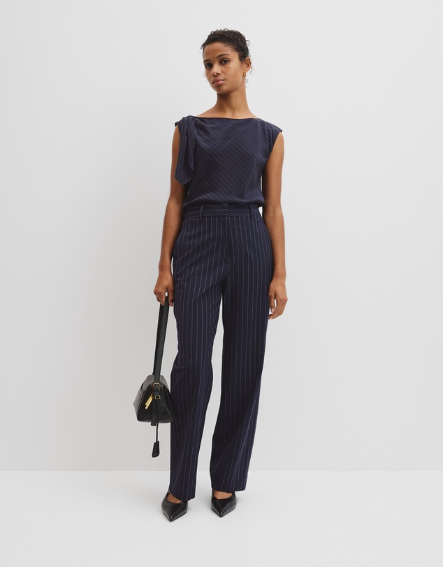 Country Road - Wool Blend Tailored Straight Pinstripe Pant