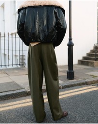 M.N.G - Pleated Trousers With Button Detail