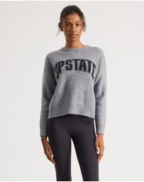 Upstate - College Knit Sweater - Grey Marle