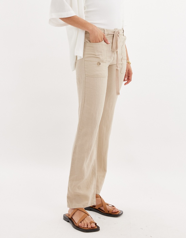 Amelius - Erin Linen Tie Cargo Pant