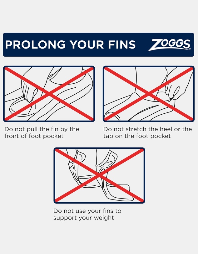 Zoggs - Long Blade Rubber Fin US 012-2 jnr