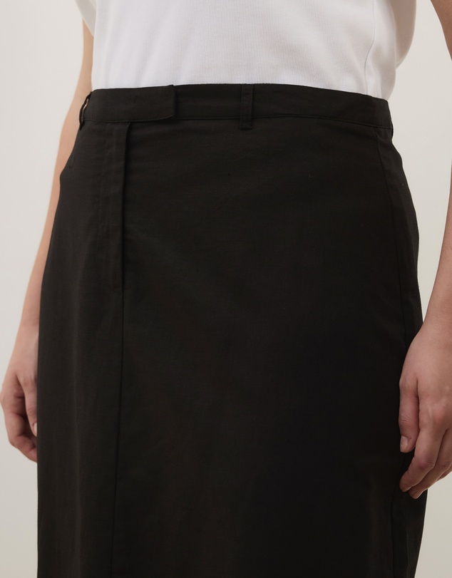 Atmos&Here Curvy - Heidi Linen Blend Midi Skirt