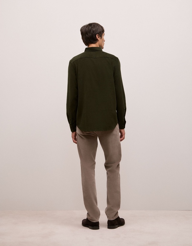 Trenery - Regular Fit Cord Shirt in Winter Moss
