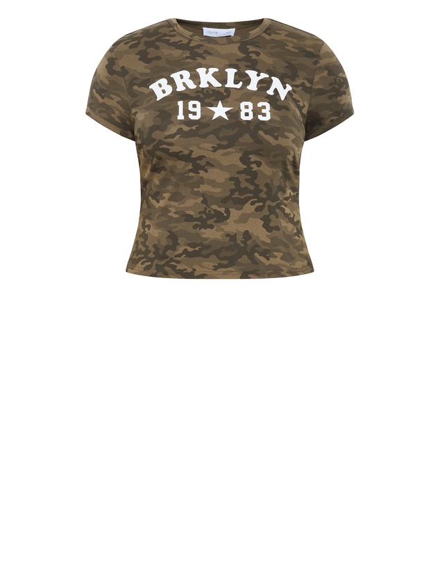 City Chic - Micro Camo Print Tee