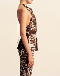 Shona Joy - Maia Sheer Open Back Cowl Top