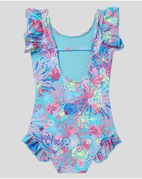 Boardies - Boardies Coral Little Girls Ruffles Swimsuit