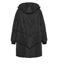 City Chic - Plus size Leah Longline Puffer Jacket - black