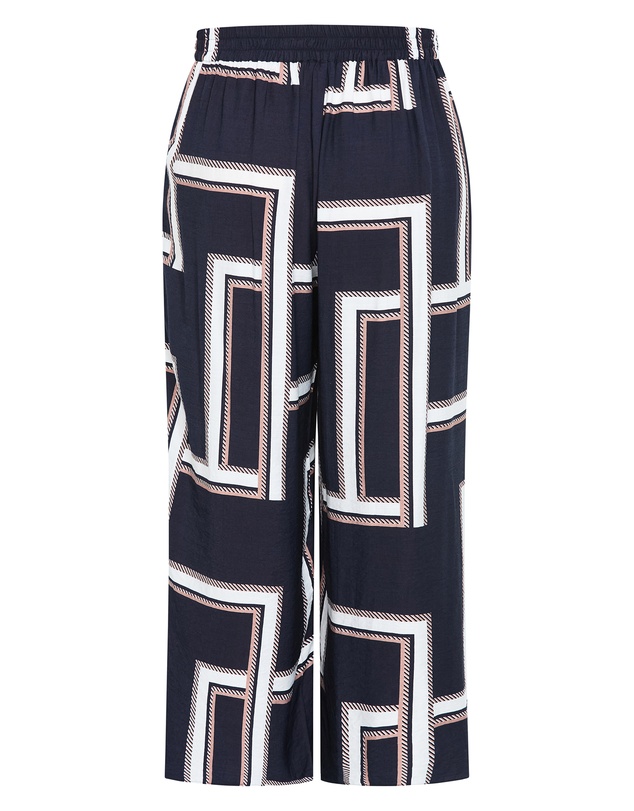 City Chic - Plus size Hallie Print Wide Leg Pant - navy