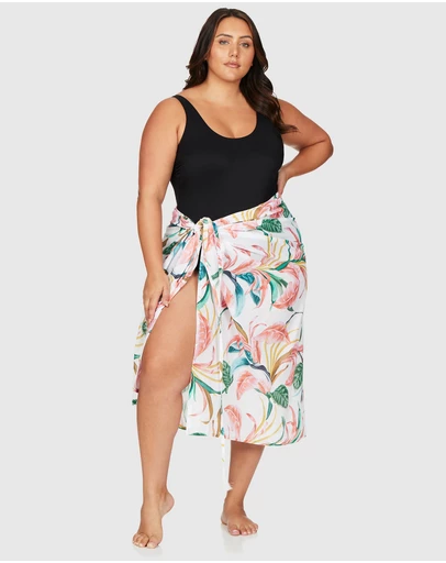 Artesands - April Spritz White Bach Sarong With Bag