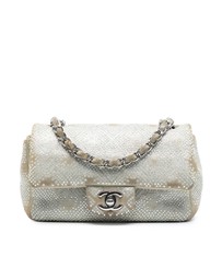 Pre-Loved by Azura Reborn - Pre-Loved Mini Rectangular Iridescent Calfskin Strass Embellished Single Flap