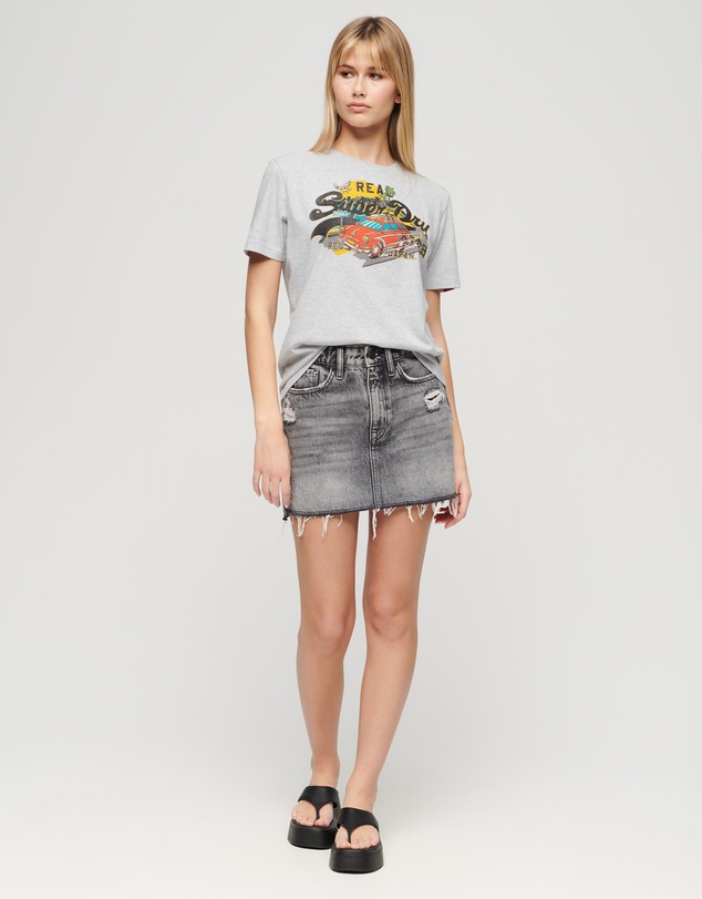 Superdry - LA Vintage Logo Graphic Relaxed Tee Flake Grey Marle