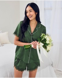 Chelsea Peers - Recycled Satin Button Up Pyjama Set