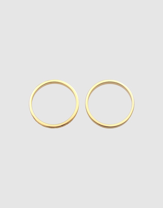 Elli Jewelry - Modern Ring Set in Gold-Plated 925 Silver