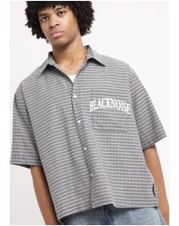 Black Noise White Rain - Heaton Short Sleeve Shirt