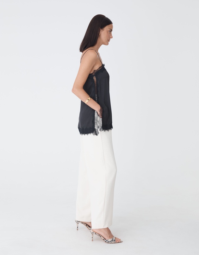 Forcast - Cleo Lace Trim Satin Camisole