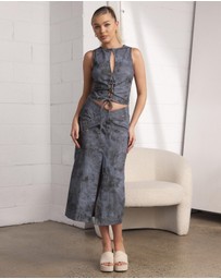 Dazie - Painted Dreams Midi Skirt