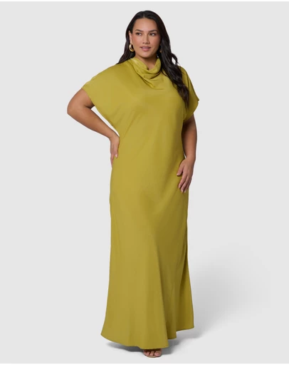 Pink Dusk by Curve Project - Afterglow Satin Midi Dress