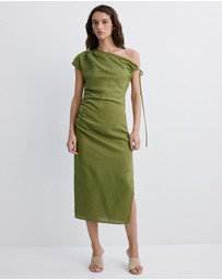 M.N.G - Asymmetric Side Ruched Dress