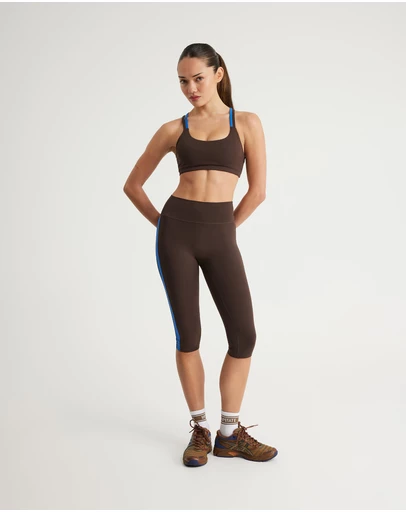 Upstate - Air Sculpt Strappy Layered Crop - Espresso