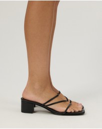 Atmos&Here - Dahlia Leather Strappy Block Heels