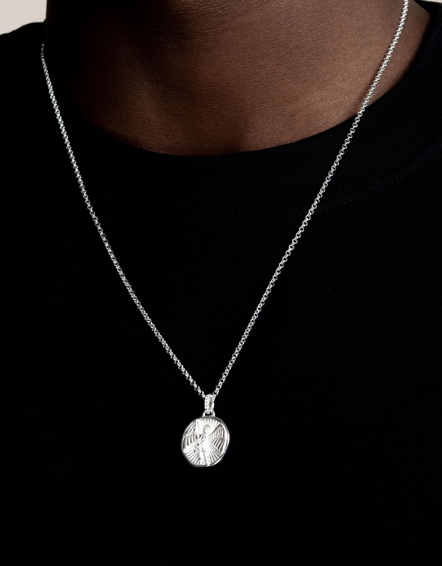 Dower & Hall - Men's St. Michael Talisman Necklace In Sterling Silver