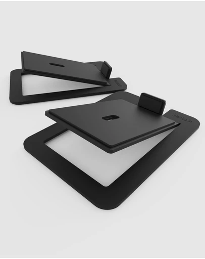 iWorld - Kanto S6 Angled Desktop Speaker Stands for Large Speakers - Pair, Black