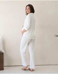 Angel Maternity - Deanna 2-piece Maternity Lounge Wear Set in White