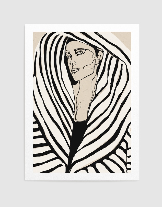 Olive et Oriel - Striped Coat by Treechild Art Print