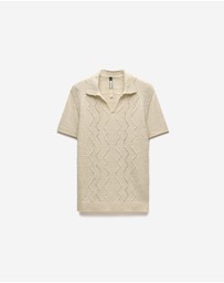 Calibre - Boucle Open Neck Polo Biscuit