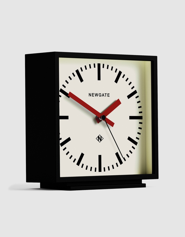 Newgate - Newgate Amp Mantel Clock Black With Red Hands