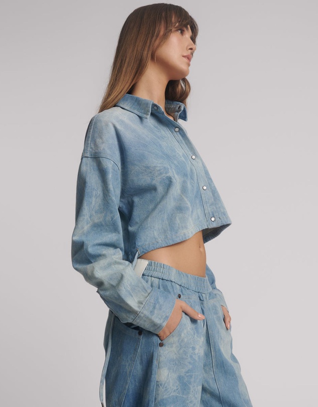 ONE TEASPOON - Denim Bubble Shirt - Cloudy Blue