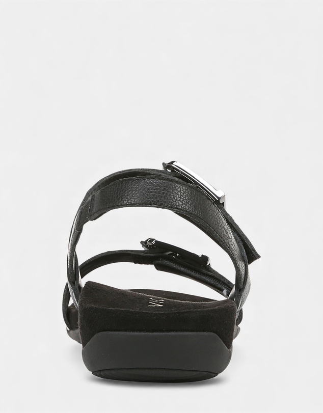 Vionic - Reese Back Strap Sandal - Black Tumbled Leather